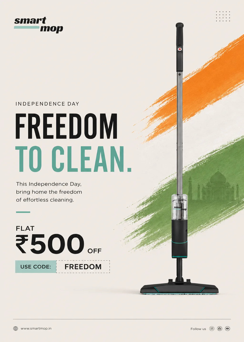Independence Day sale: flat ₹500 off the Caspian Smart Mop with code FREEDOM